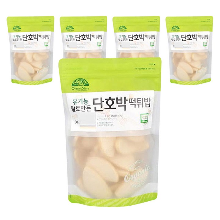 오가닉스토리 유기농 쌀로 만든 단호박 유아 떡튀밥, 쌀, 30g, 5개