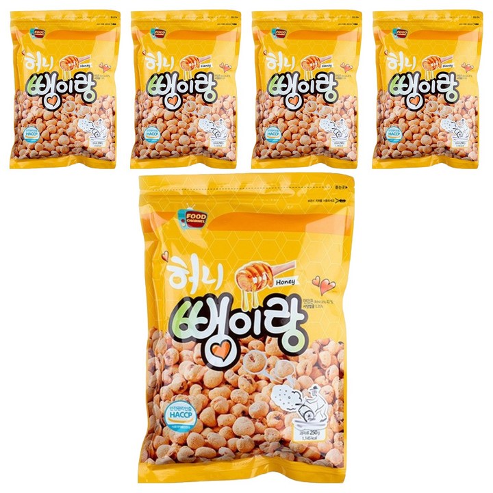 우리식품 허니 뻥이랑, 250g, 5개