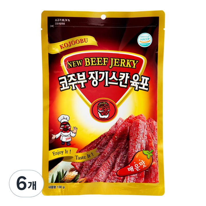 코주부 징기스칸 육포 매운맛, 130g, 6개