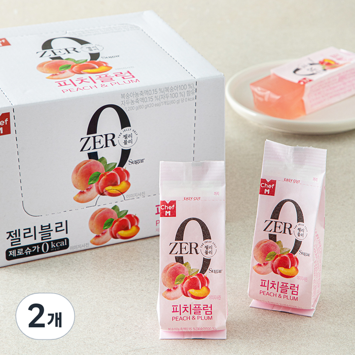 쉐프엠 젤리블리제로 피치플럼, 60g, 2개, 20개입
