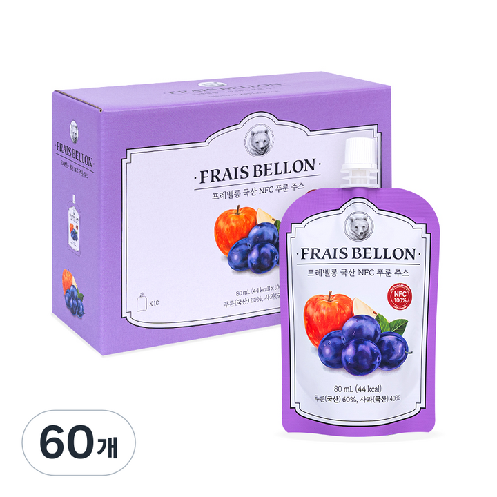 프레벨롱 국산 NFC 푸룬주스, 60개, 80ml