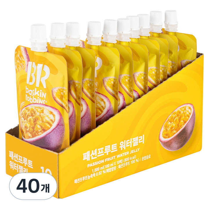 배스킨라빈스 얼려먹는 패션프루트 워터젤리 10개입, 1L, 4박스