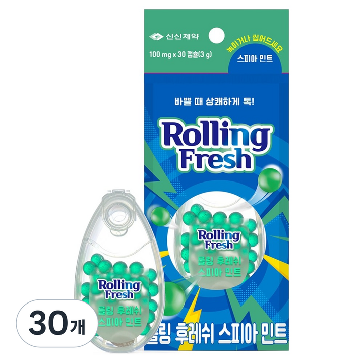 신신제약 롤링후레쉬 스피아민트 30p, 30개, 3g