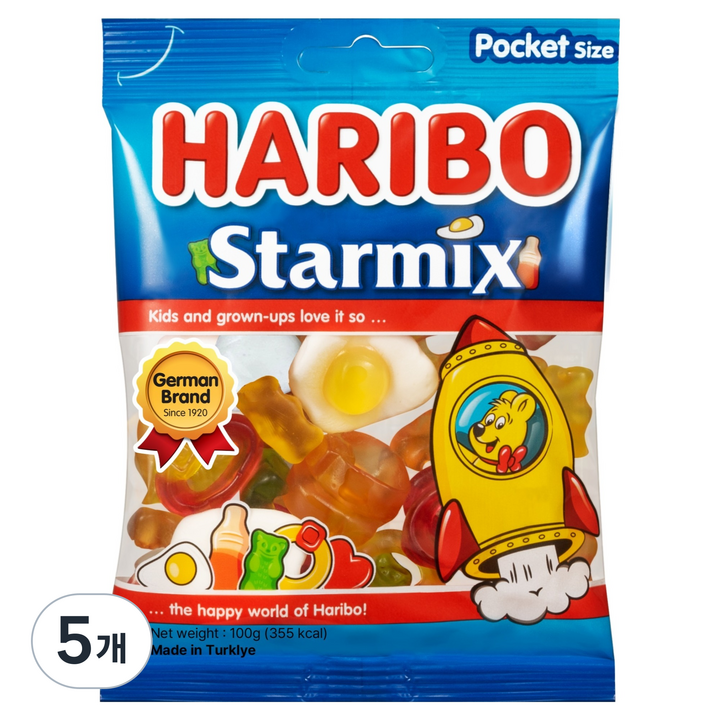 하리보 스타믹스 젤리, 100g, 5개
