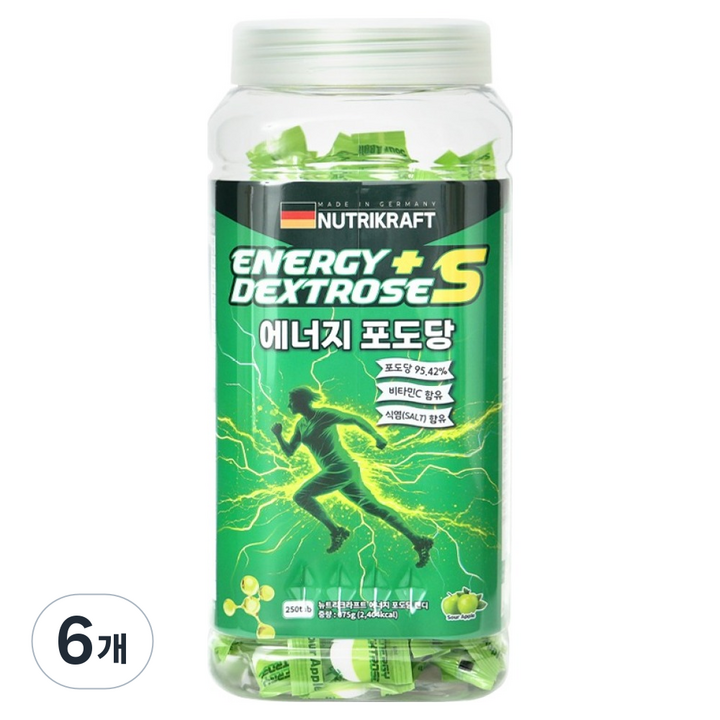 뉴트리크라프트 에너지+S 포도당 캔디, 6개