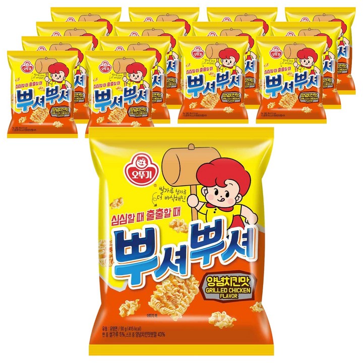 오뚜기 뿌셔뿌셔 양념치킨맛, 90g, 15개