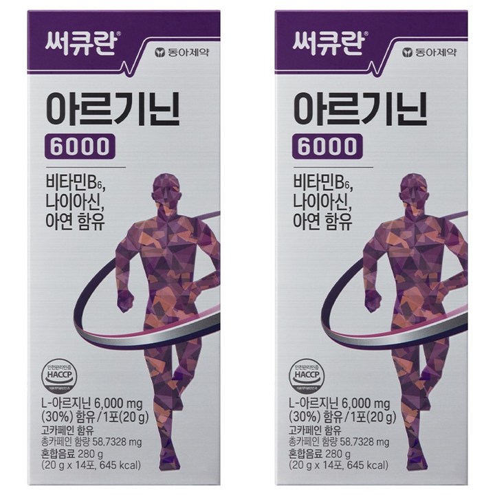 동아제약 써큐란 아르기닌 6000 14개입, 280g, 2개