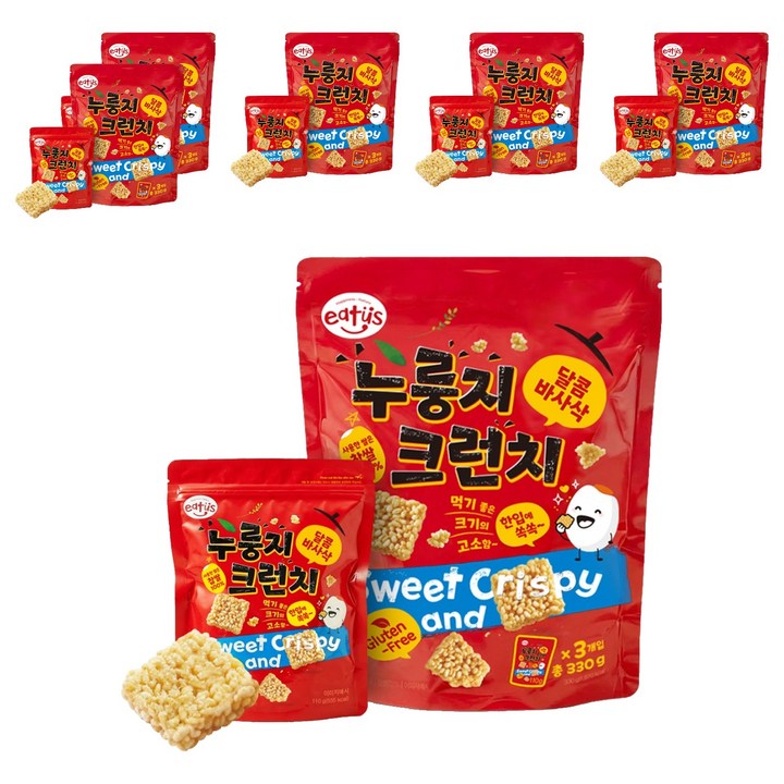 이더스 찹쌀 누룽지 크런치 3p, 6개, 330g