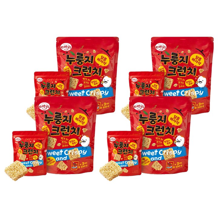 이더스 찹쌀 누룽지 크런치 3p, 4개, 330g
