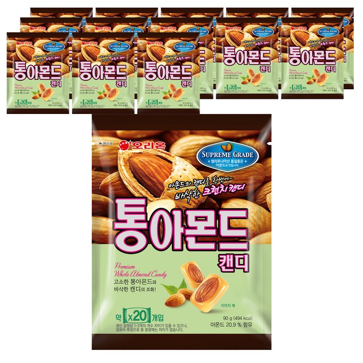 오리온 통아몬드 캔디, 90g, 14개