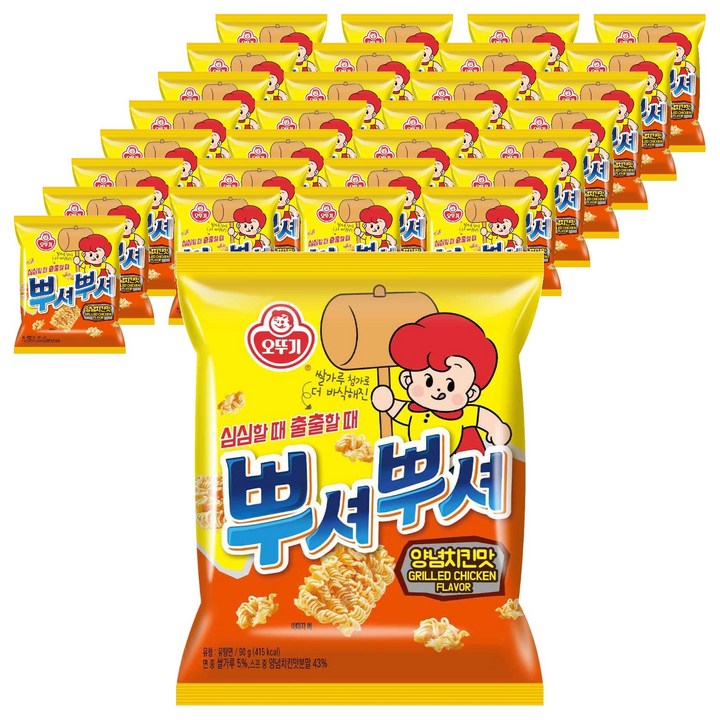 뿌셔뿌셔 양념치킨맛, 90g, 30개