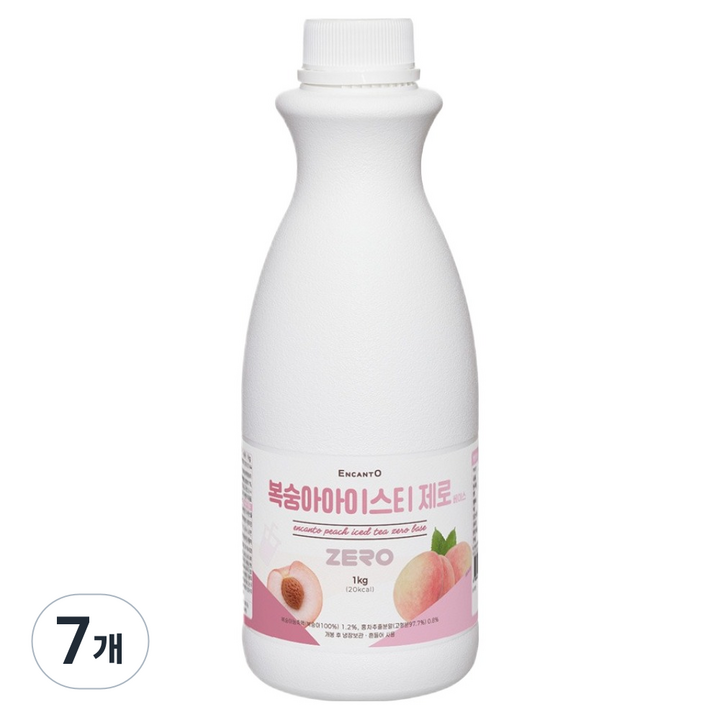 엔칸토 복숭아 아이스티 제로 음료 베이스, 1kg, 7개