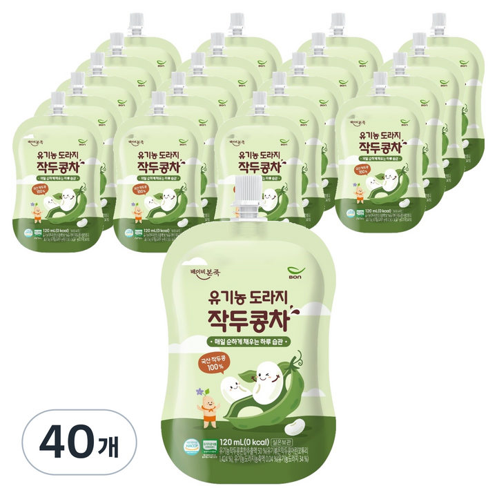 베이비본죽 유기농 도라지 작두콩차, 40개, 120ml