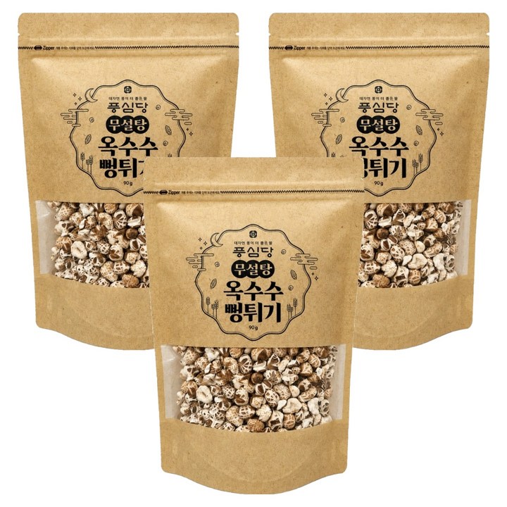 풍심당 국내산 옥수수 뻥튀기, 90g, 3개