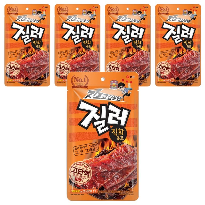 샘표 질러 직화육포, 70g, 5개