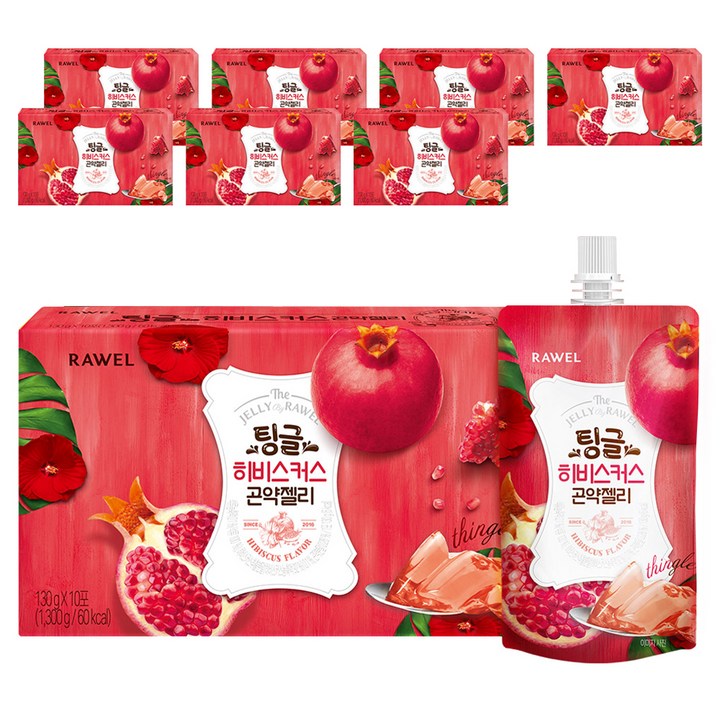 팅글 로엘 곤약젤리 히비스커스맛 10p, 130g, 80개