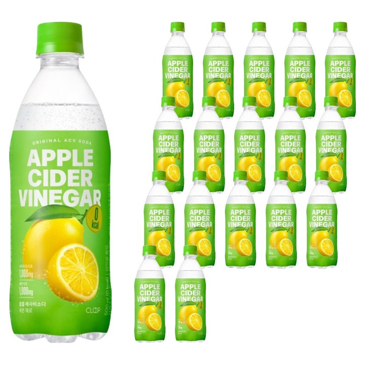 클룹 애사비소다 레몬비니거 제로, 18개, 500ml