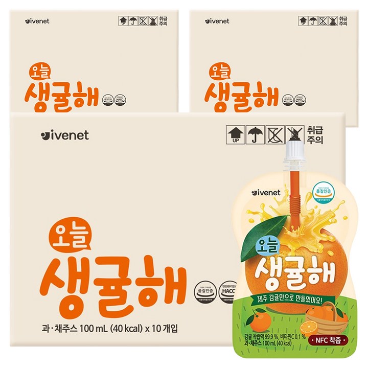 아이배냇 오늘 생귤해 주스, 100ml, 30개