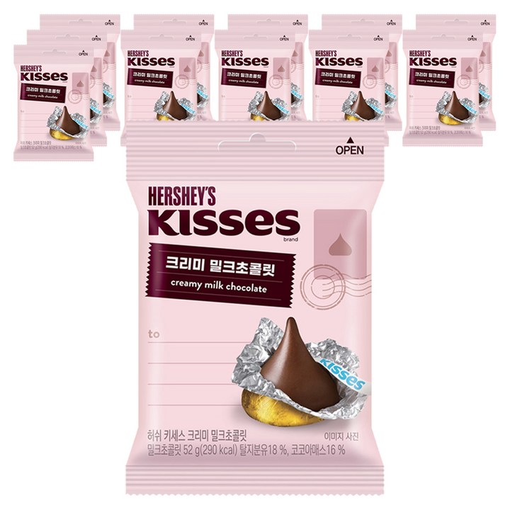 키세스 크리미 밀크초콜릿, 52g, 12개