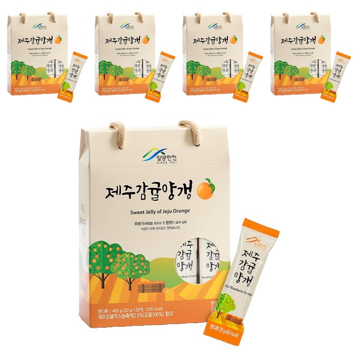 밀양한천 제주감귤양갱, 400g, 5개