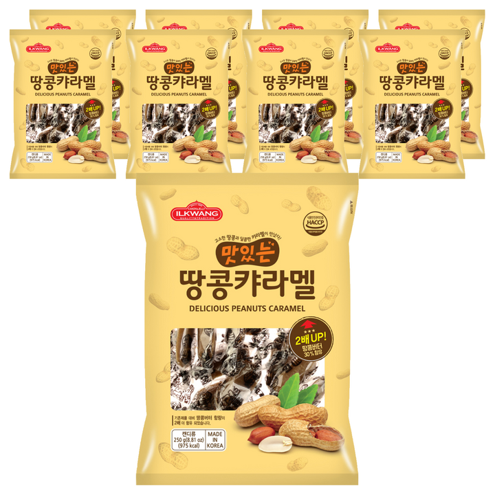 [일광제과] 캔디 땅콩캬라멜, 9개, 250g