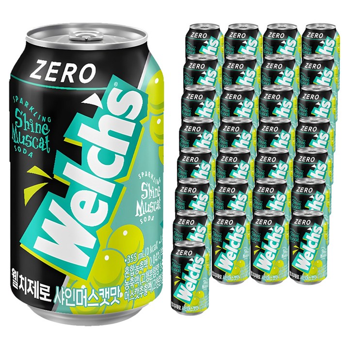 웰치스 제로 샤인머스캣맛, 355ml, 30개