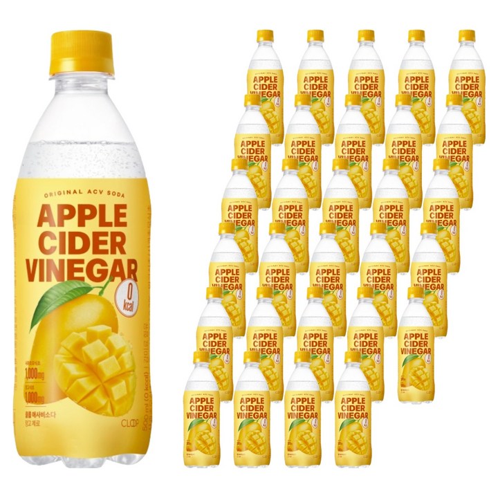 클룹 애사비소다 망고 제로 탄산음료, 30개, 500ml