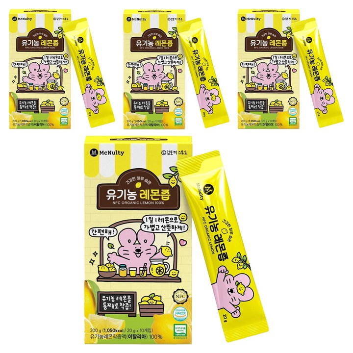 맥널티커피 김토끼 유기농 레몬즙 10p, 200g, 4개