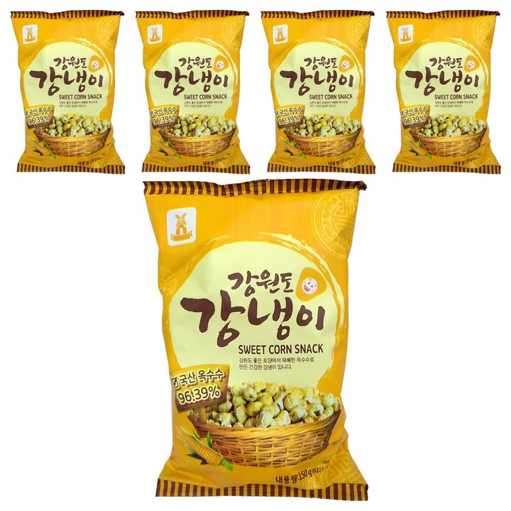 성부식품 당암티에프 강원도 강냉이 스낵, 150g, 5개