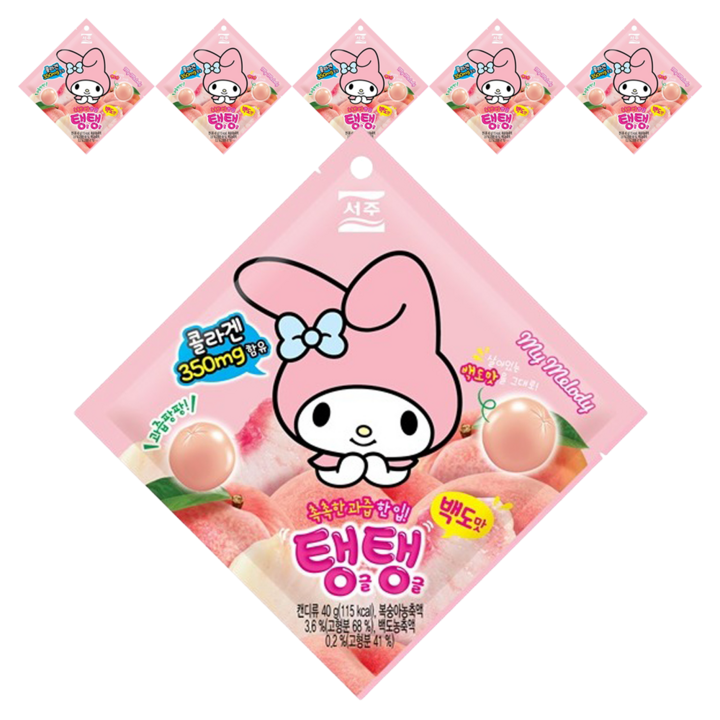 서주 탱글탱글 백도 젤리, 40g, 6개