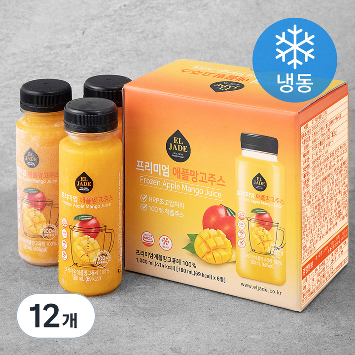 엘제이드 프리미엄 애플망고 주스 (냉동), 180ml, 12개