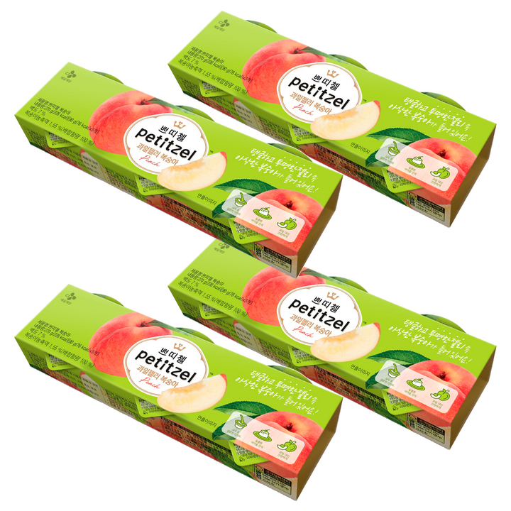 CJ제일제당 쁘띠첼 과일젤리 복숭아, 90g, 12개
