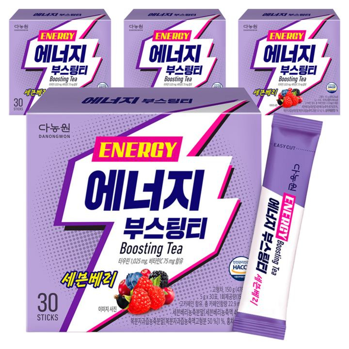 다농원 에너지 부스팅티 세븐베리, 5g, 30개입, 4개