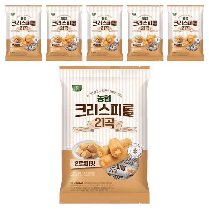 농협식품 크리스피롤 21곡 인절미맛, 170g, 6개