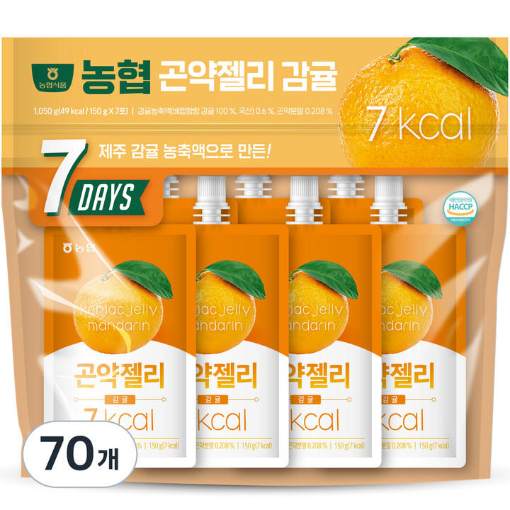 농협식품 곤약젤리 감귤, 150g, 70개
