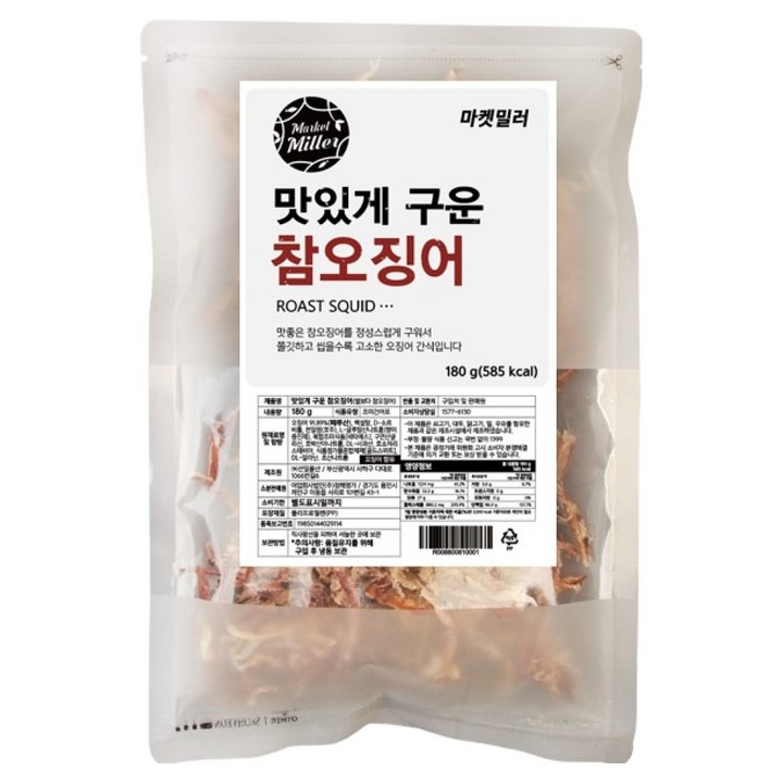 마켓밀러 맛있게 구운 참오징어, 180g, 1개
