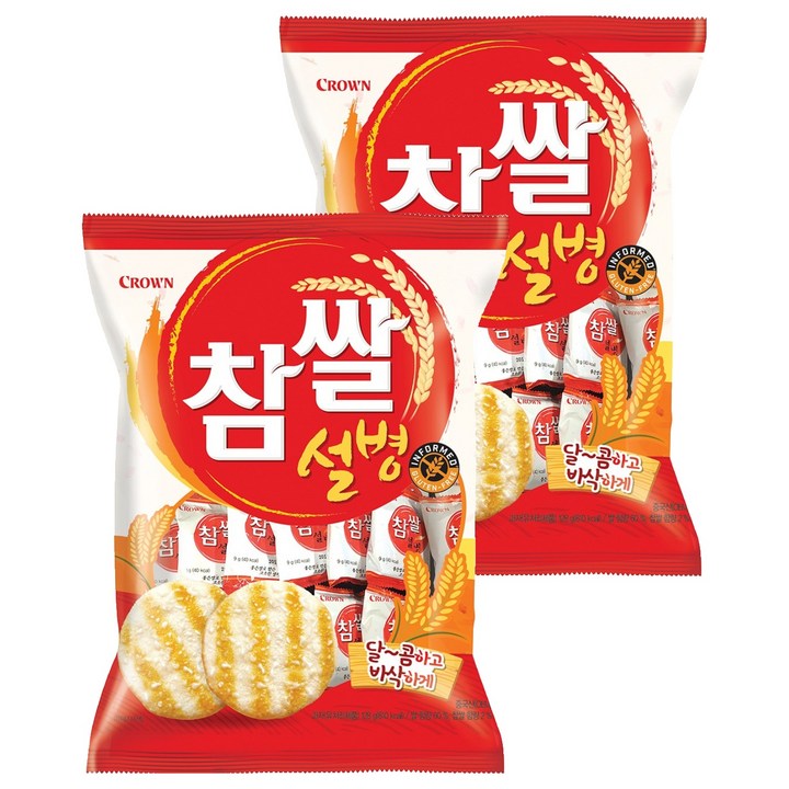 크라운 참쌀설병, 128g, 2개