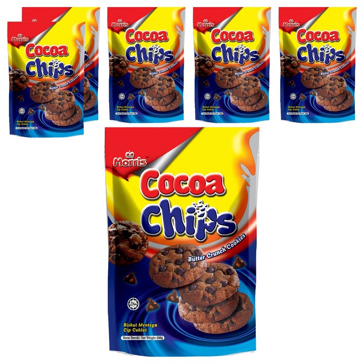 모리스 코코아칩스, 6개, 100g