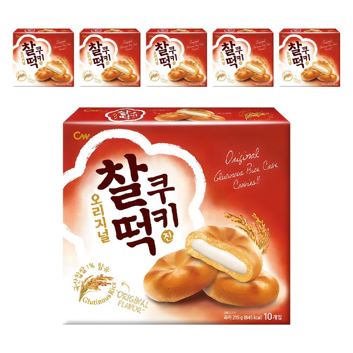 청우식품 찰떡쿠키 오리지날 10P, 215g, 6개