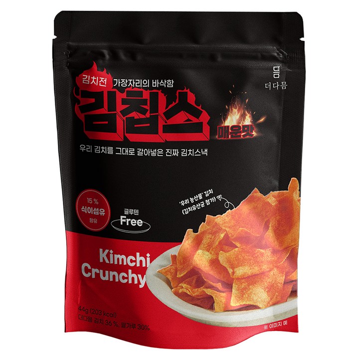 더다믐 김치부각 김칩스 매운김치전맛, 44g, 1개