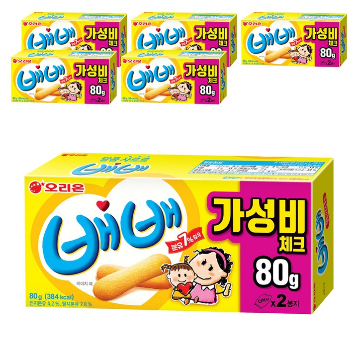 오리온 배배, 80g, 6개