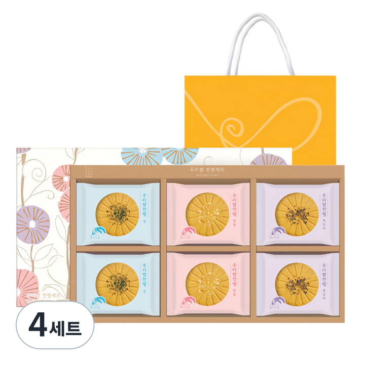 화과방 우리쌀 전병 3종 + 쇼핑백 세트, 432g, 4세트