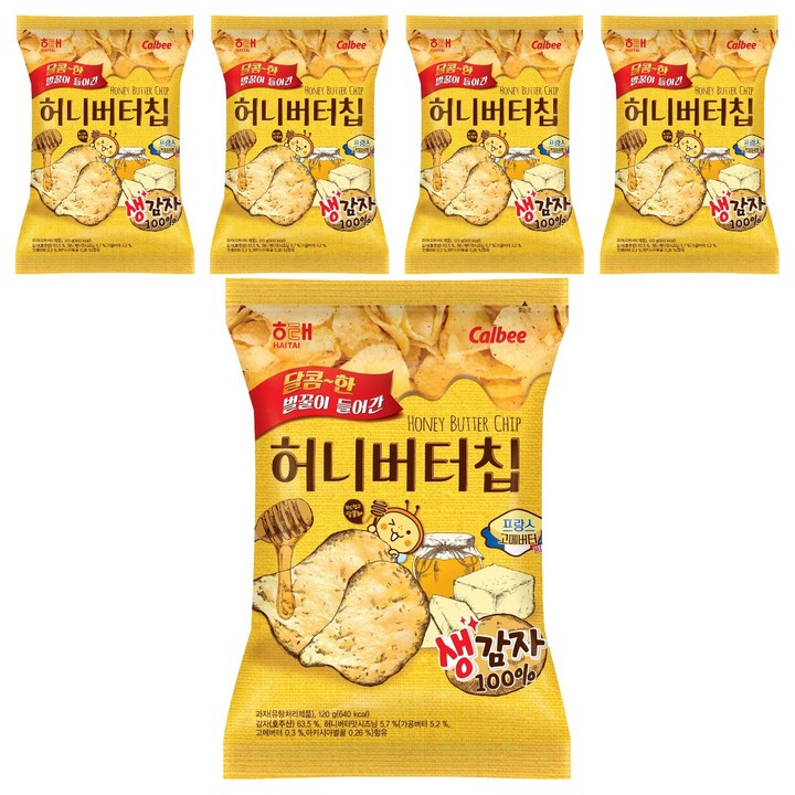 해태제과 허니버터칩, 120g, 5개