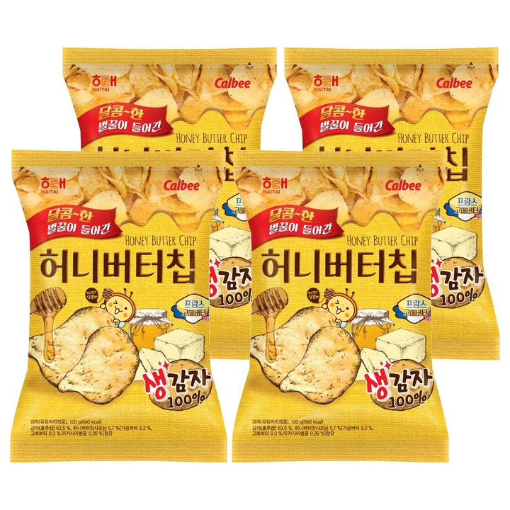 해태제과 허니버터칩, 120g, 4개