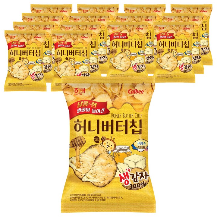 해태 허니버터칩, 120g, 15개