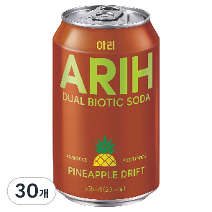 아리 듀얼바이오틱소다 파인애플 드리프트, 30개, 355ml