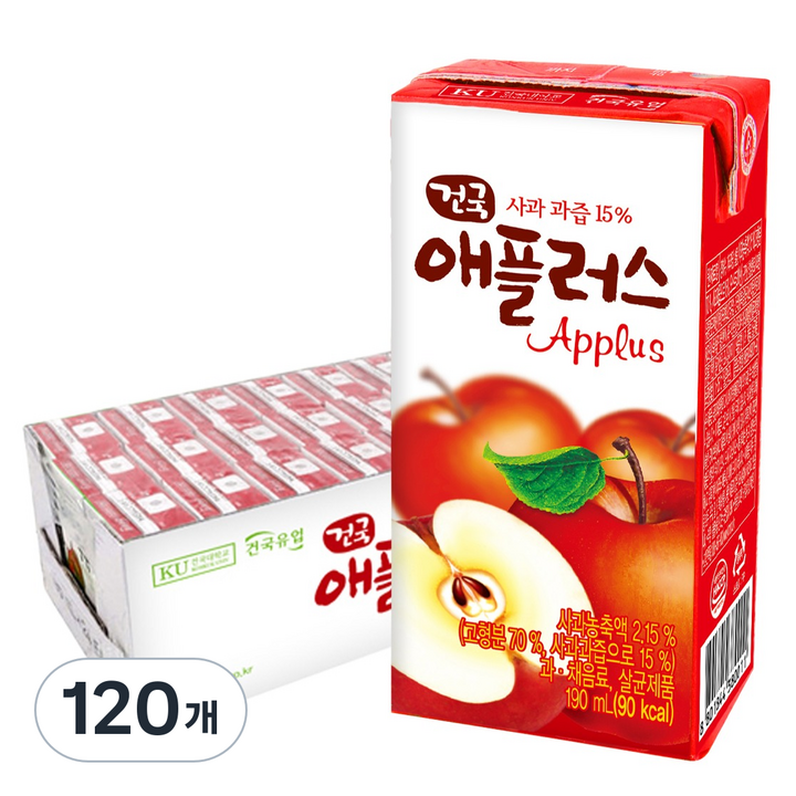 건국유업 애플러스, 190ml, 120개