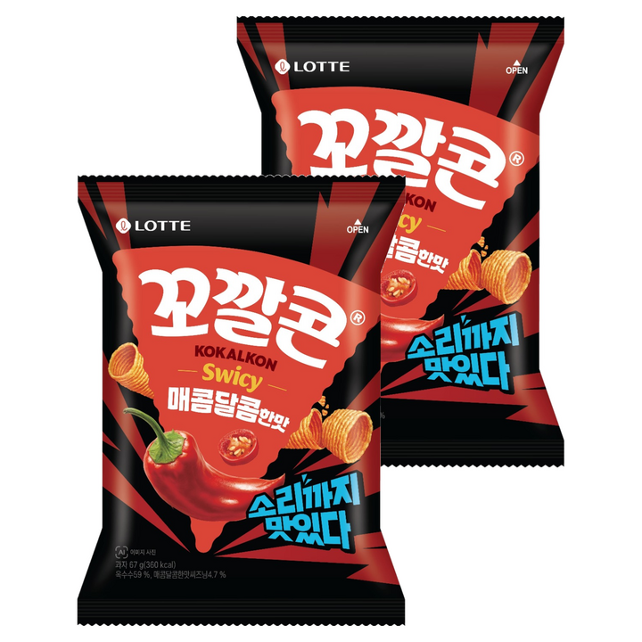 꼬깔콘 매콤달콤한맛, 67g, 2개
