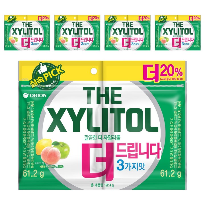 오리온 깔끔한 더 자일리톨, 61.2g, 10개