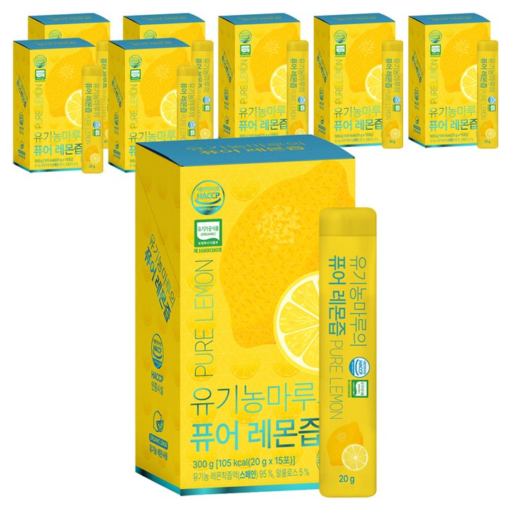 유기농마루 정품 퓨어 레몬즙 스틱, 300g, 8개